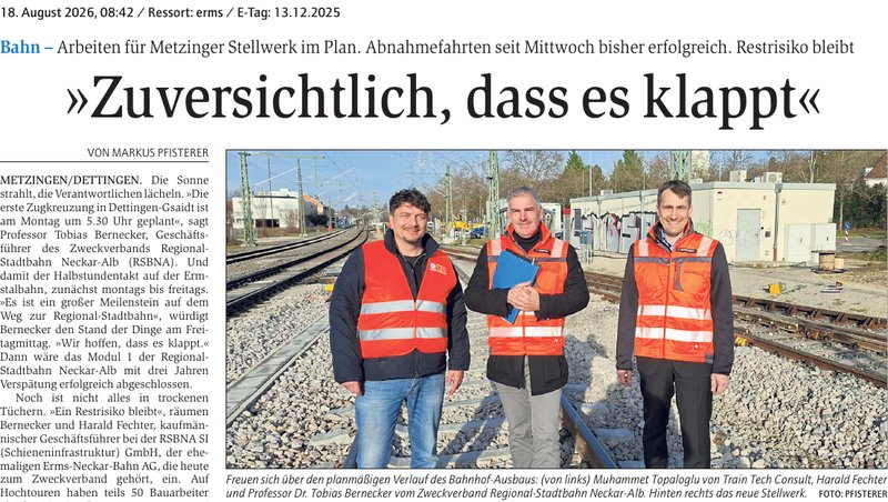 GEA-Artikel zur Inbetriebnahme im Dezember 2025
